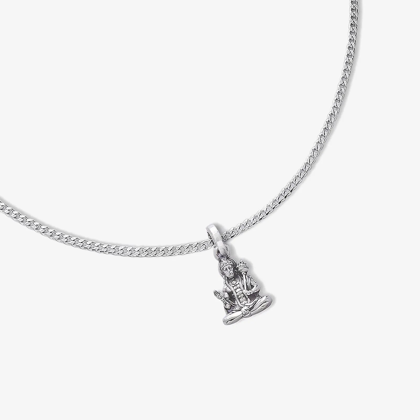 Oxidized Hanuman ji Silver Pendant - Tweov Jewels