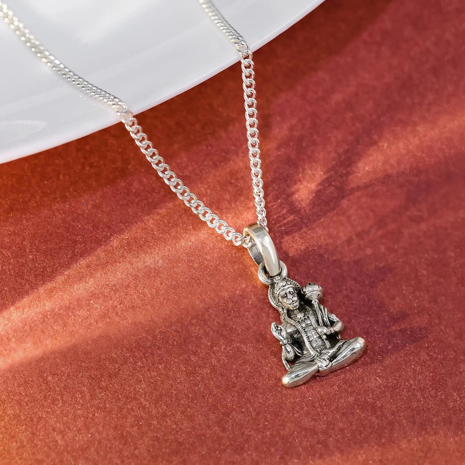 Oxidized Hanuman ji Silver Pendant - Tweov Jewels