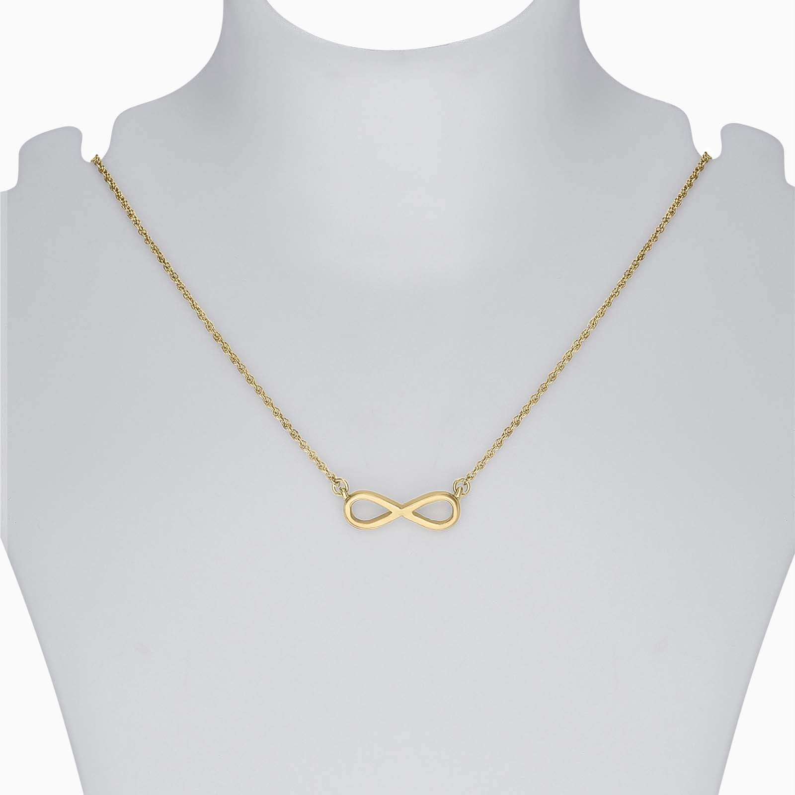 Pure Silver Necklace - Gold Plated Infinite Pattern - Tweov Jewels