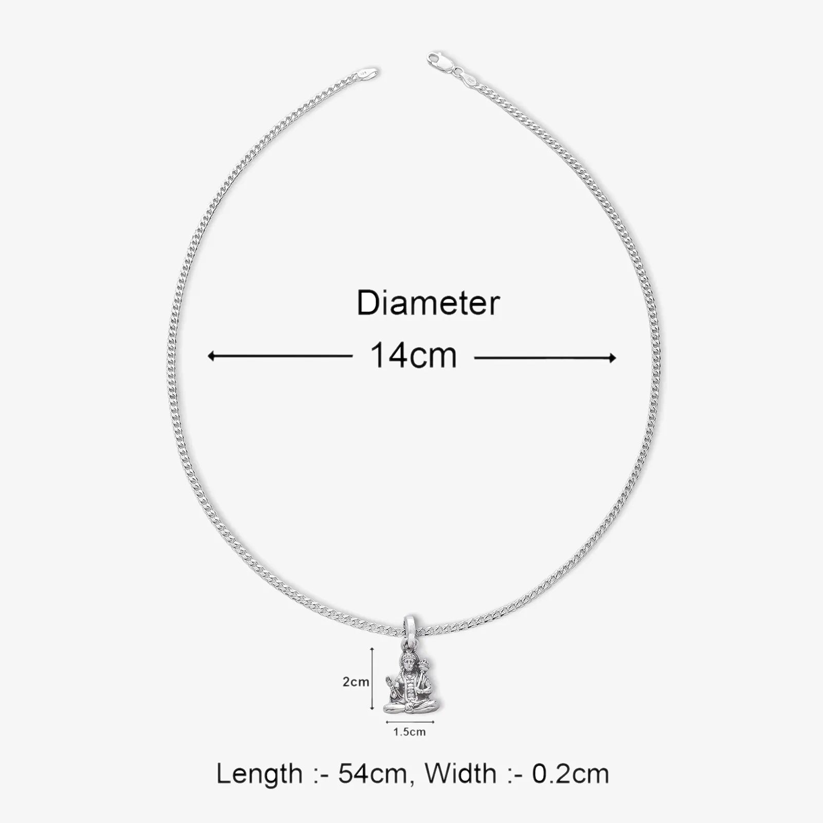 Oxidized Hanuman ji Silver Pendant - Tweov Jewels