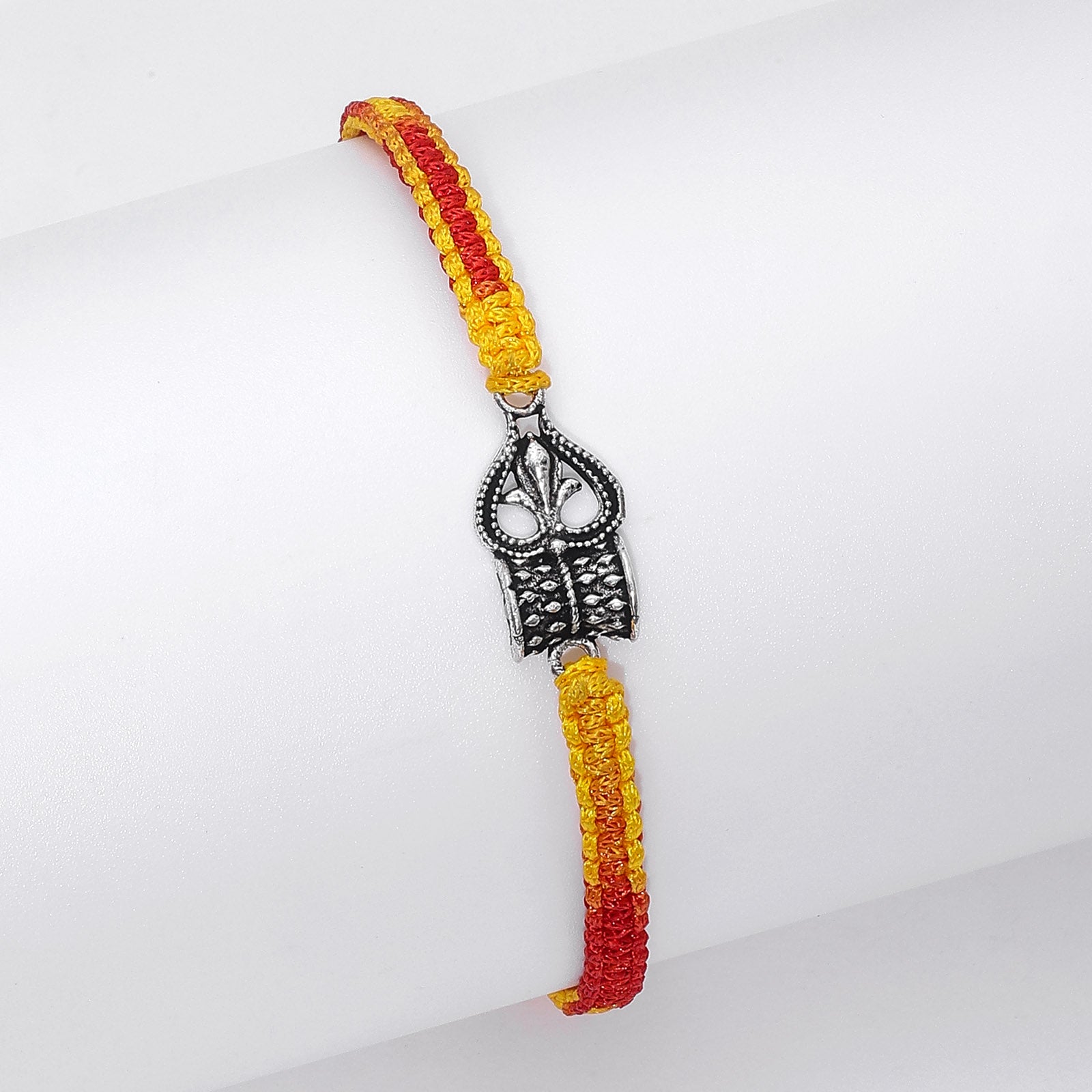 Original Silver Rakhi - Heartfelt Shiva Damru Vibes - Tweov Jewels