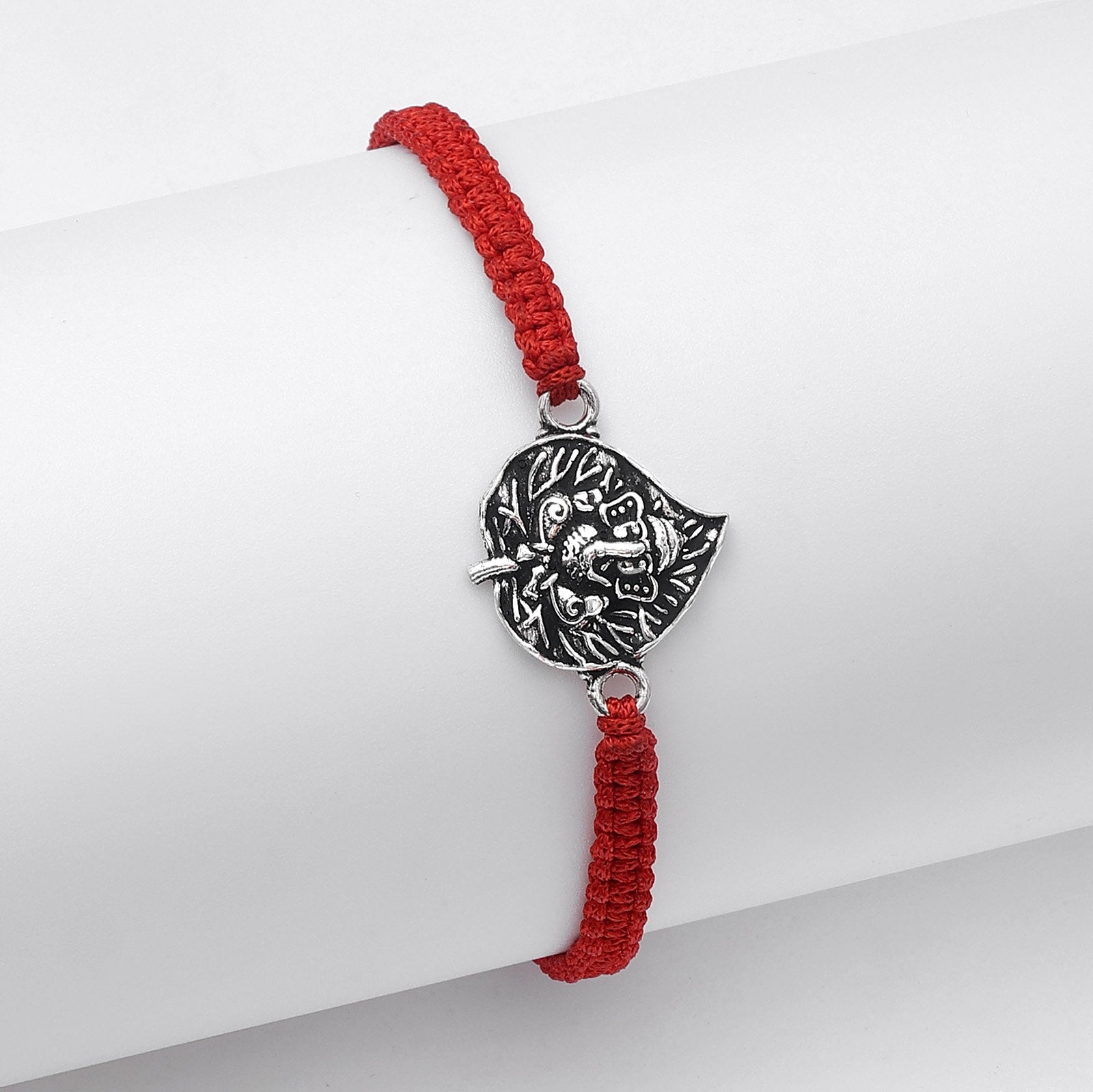 Shree Ganesh Ji with Leaf Design Silver Rakhi - Tweov Jewels