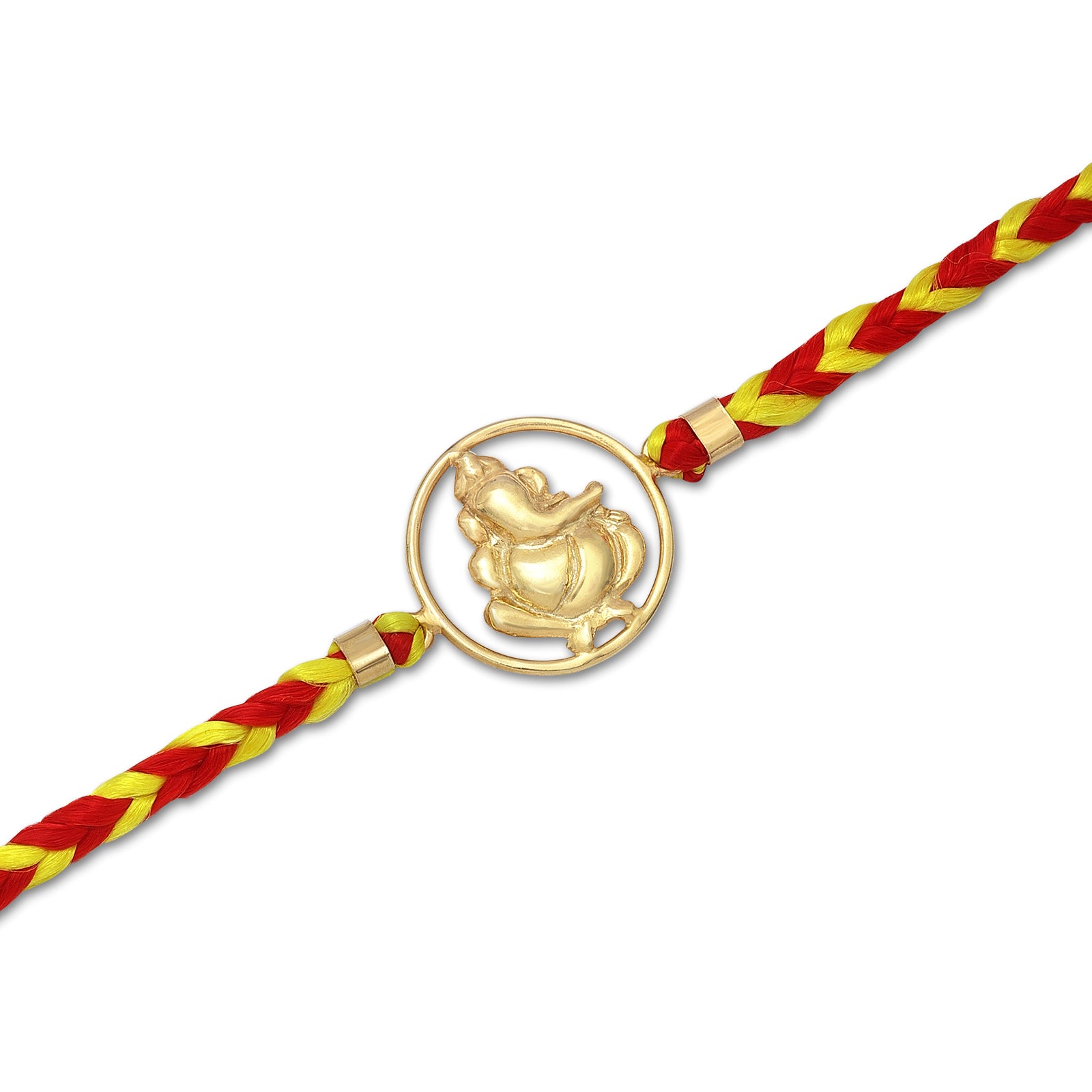 Gold Plated Little Ganesha Silver Rakhi for Brother - Tweov Jewels