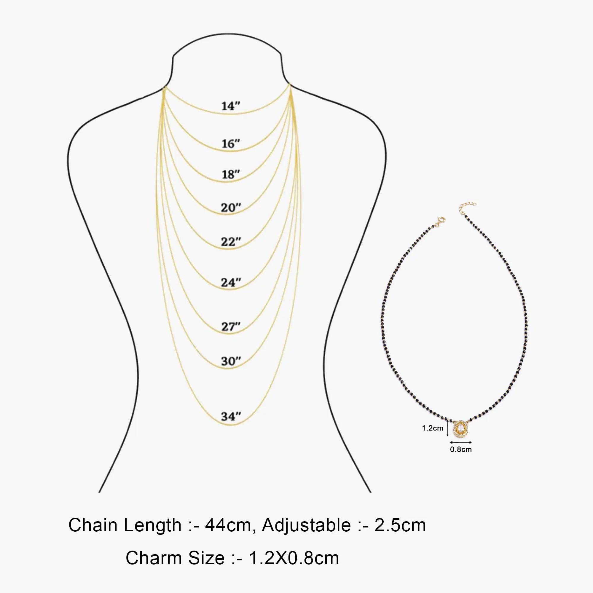 Gold Plated Drop Cut Silver Mangalsutra