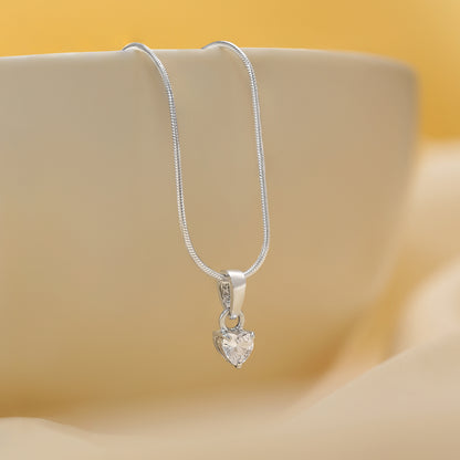 Solitaire Heart Pendant Chain for Women - Tweov Jewels
