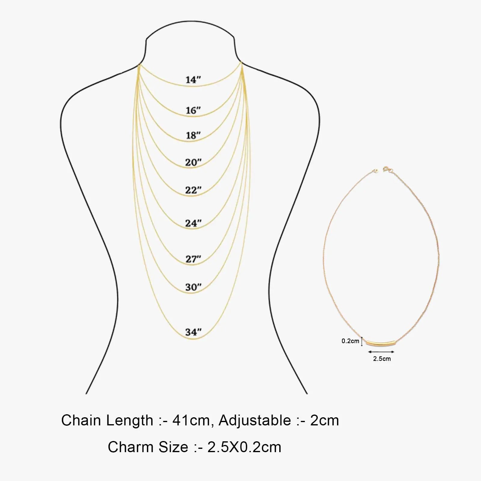 Pure 925 Silver Necklace - Elegant Gold Plated String Chain - Tweov Jewels