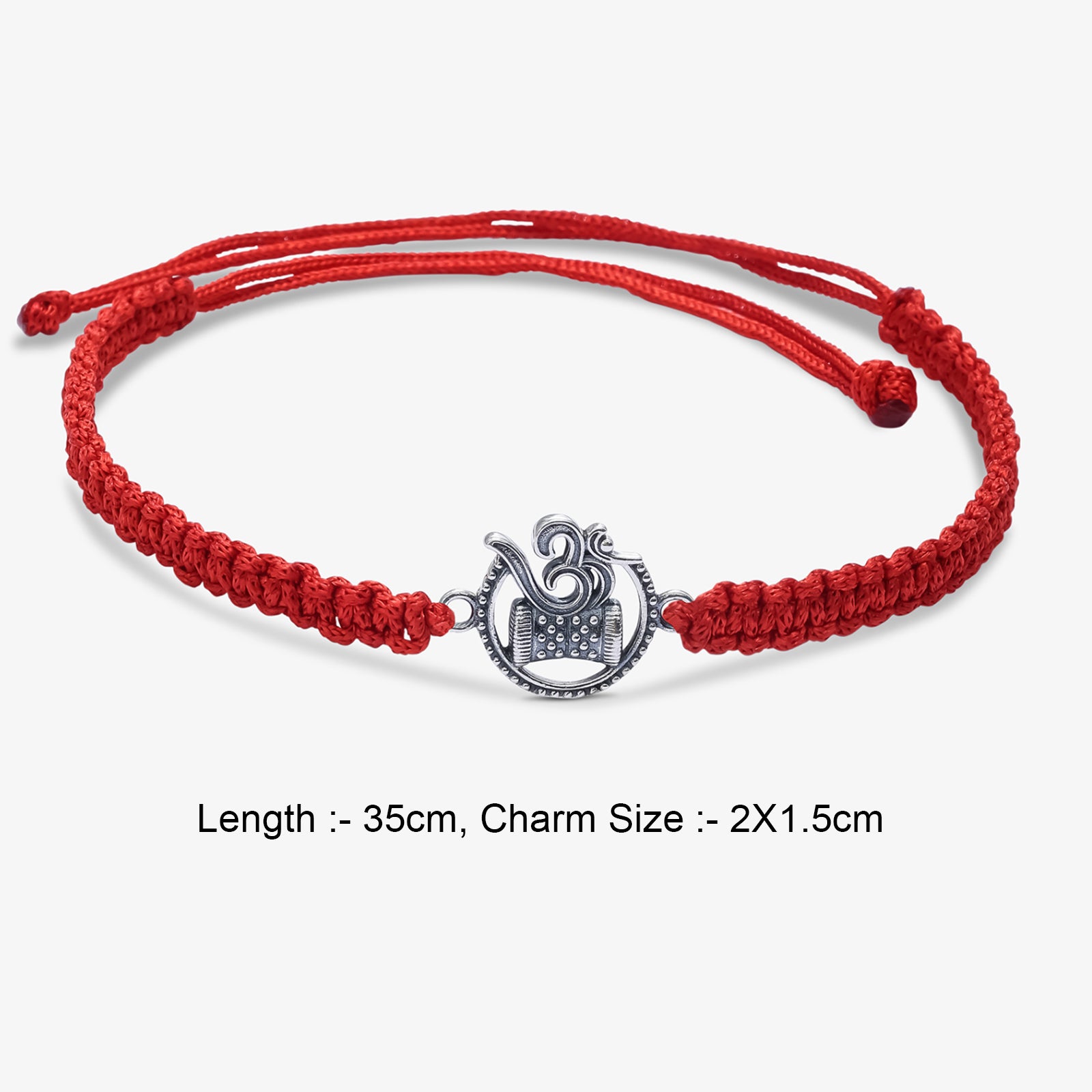 Oxidized Silver Circular Om Damru Rakhi for Brother - Tweov Jewels
