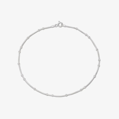 Silver Snake Chain Bead Anklet - Tweov Jewels