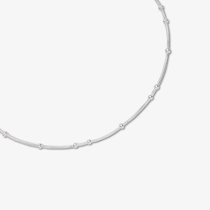 Silver Snake Chain Bead Anklet - Tweov Jewels