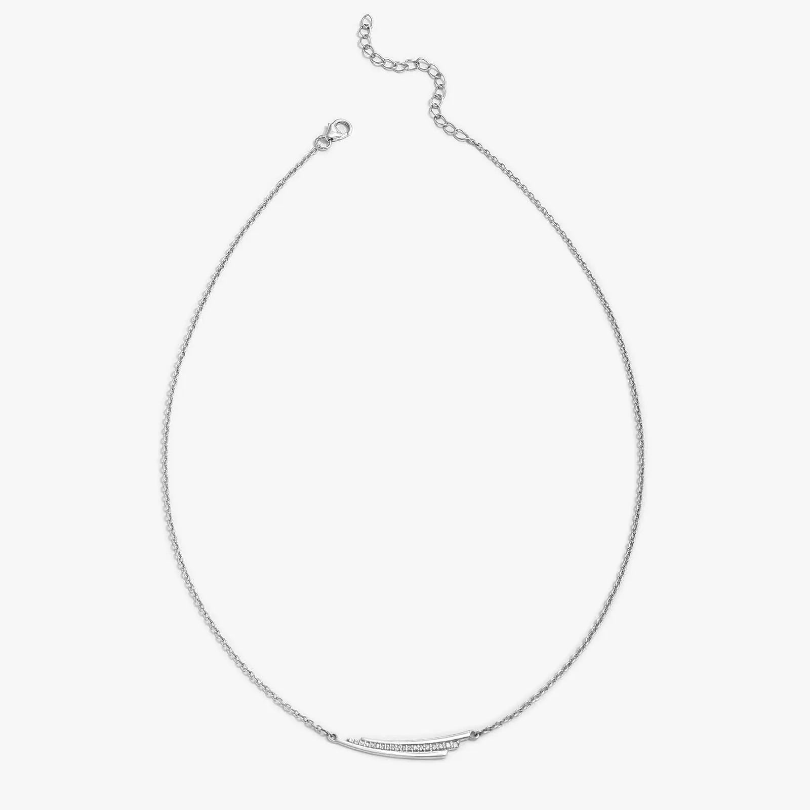 CZ Layered Swing Silver Necklace - Tweov Jewels