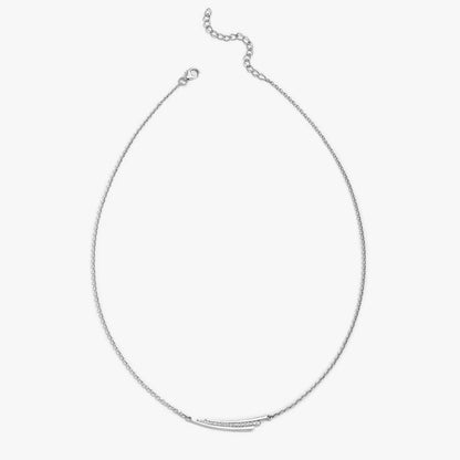 CZ Layered Swing Silver Necklace - Tweov Jewels