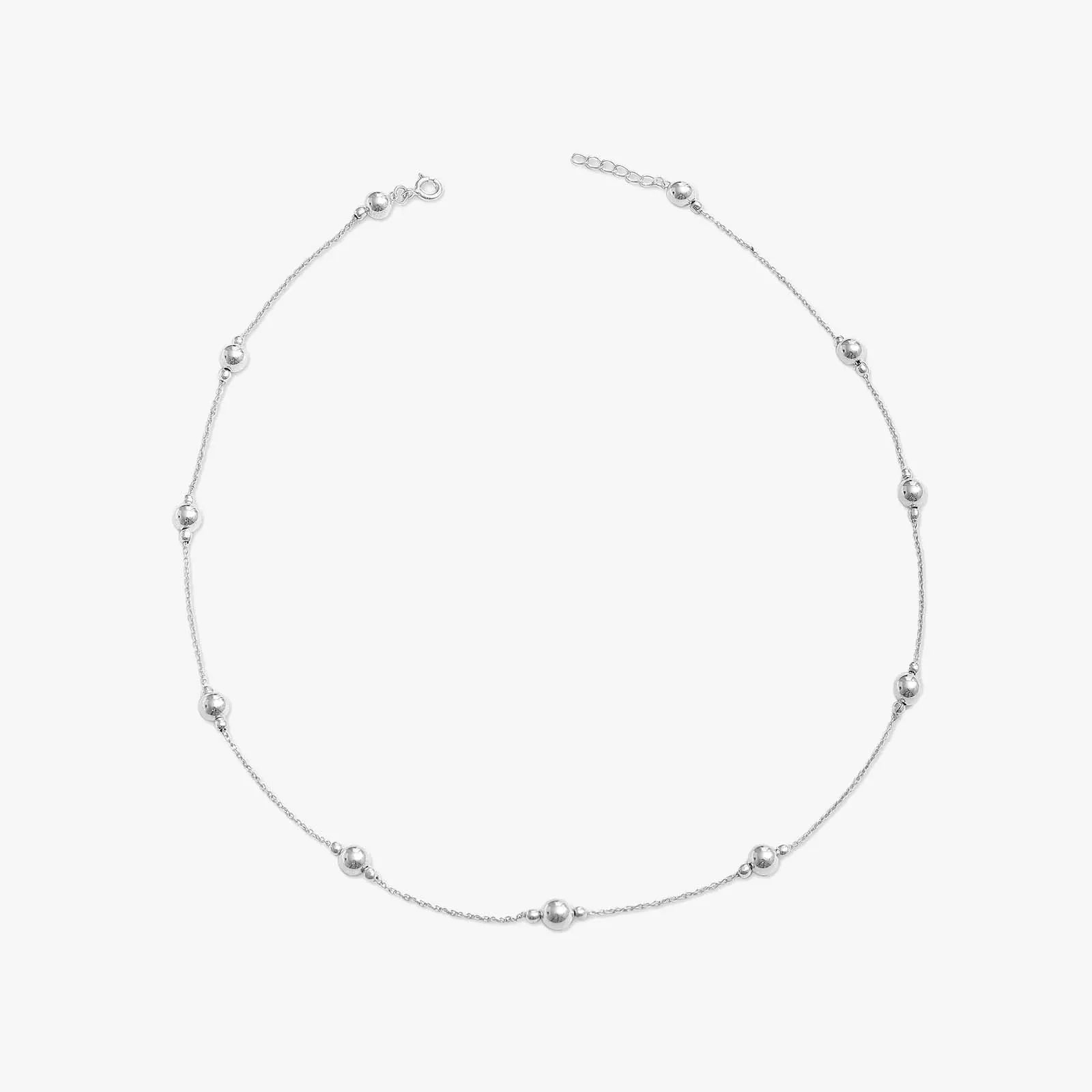 Classic Silver Rope Chain with Beads - Tweov Jewels