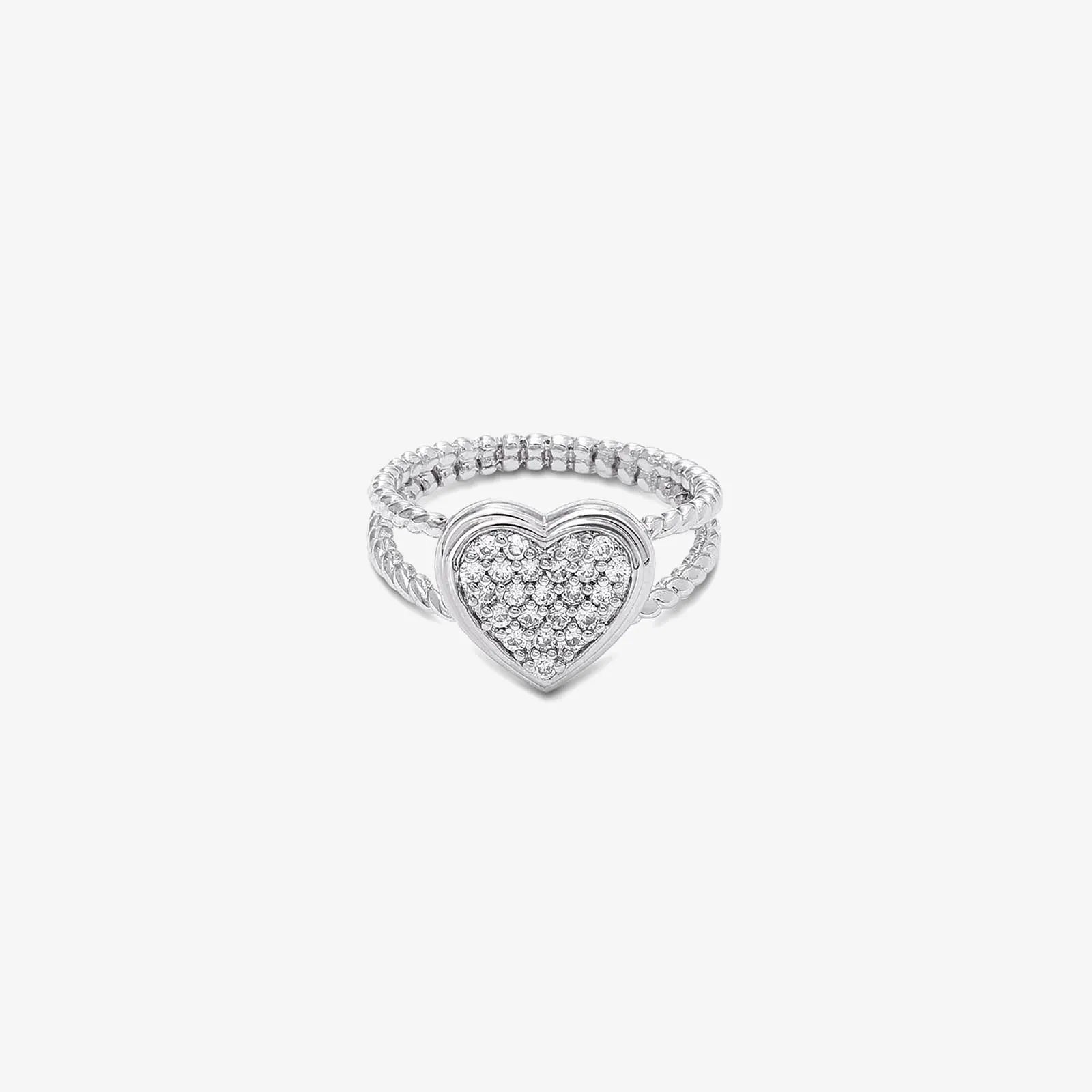 Zircon Heart Silver Ring - Tweov Jewels