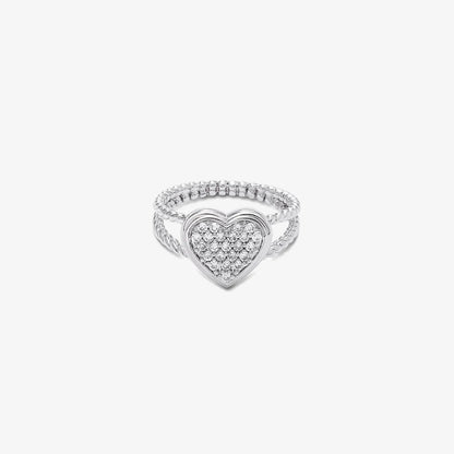 Zircon Heart Silver Ring - Tweov Jewels