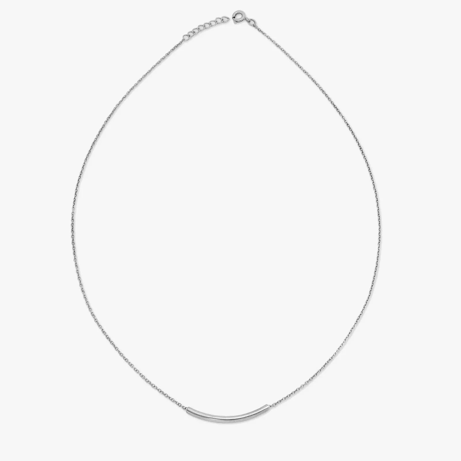 Single String With Silver Finish Necklace - Tweov Jewels