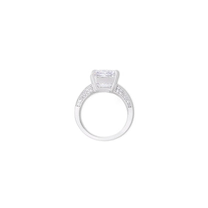 White Radiant Solitaire Ring For Women – 925 Sterling Silver Rhodium Plated