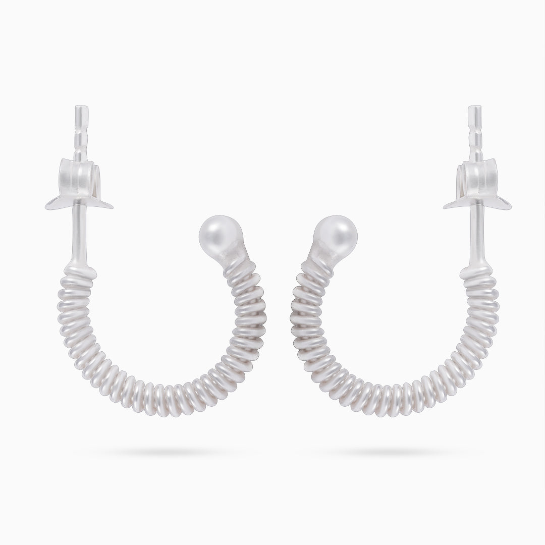 Pure Silver Earring - Spring C- Hoop Model - Tweov Jewels