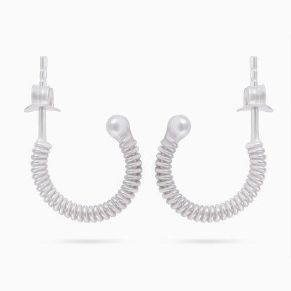 Pure Silver Earring - Spring C- Hoop Model - Tweov Jewels