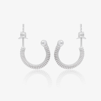C Cut Silver Hoop Earrings - Tweov Jewels