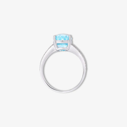 Oval Cut Sky Blue Topaz Silver Ring - Tweov Jewels