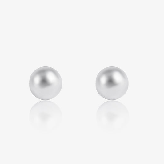 Minimal Silver Ball Stud Earrings