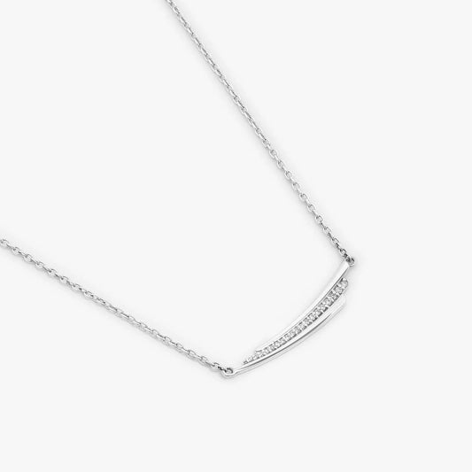 CZ Layered Swing Silver Necklace - Tweov Jewels