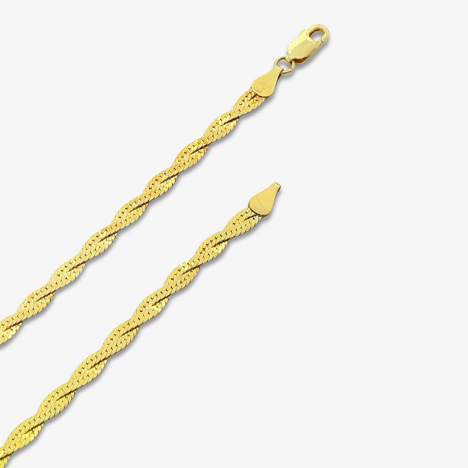 Gold Plated Twisted Silver Snake Chain Anklet - Tweov Jewels