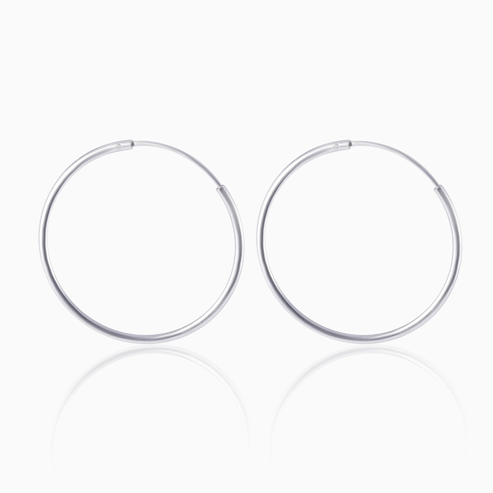 Silver Plain Hoop Earrings