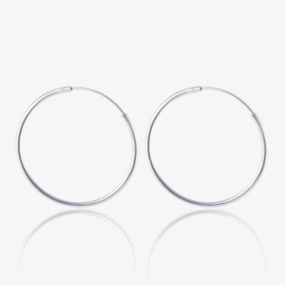 Silver Flat Hoop Earrings
