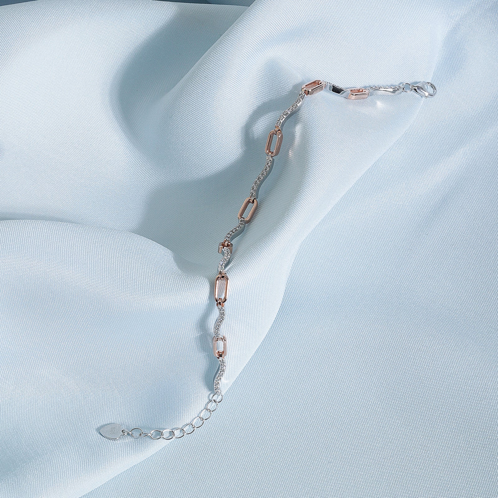 925 Sterling Silver Multi-tone Cubic Zirconia Bracelet - Tweov Jewels