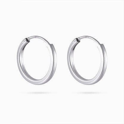 Pure Silver Earrings - Shiny Sphere Hoop - Tweov Jewels
