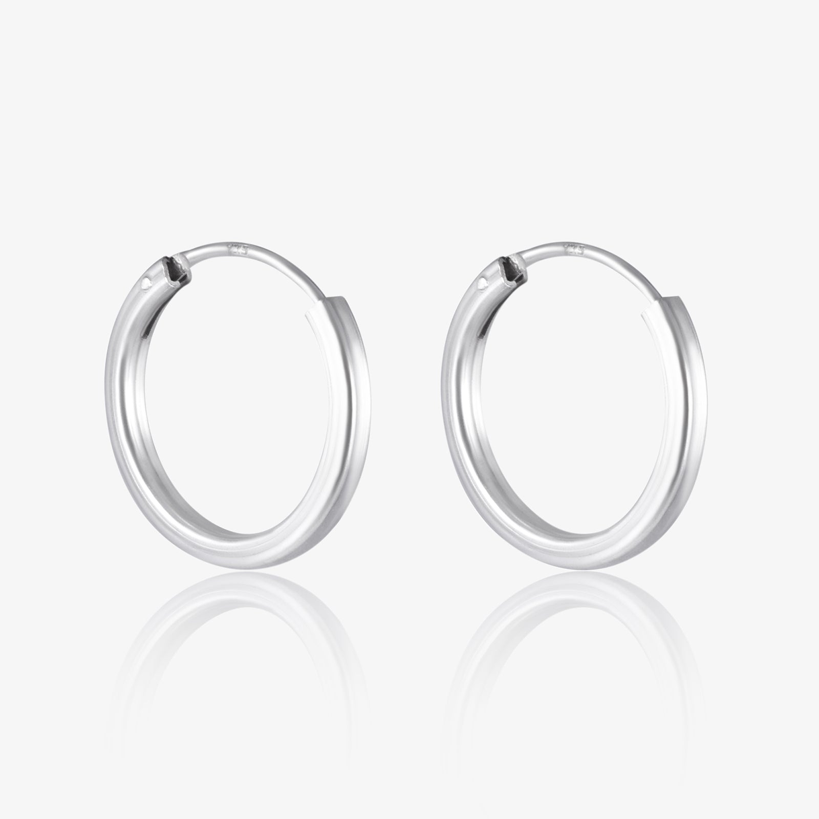 Shiny Silver Hoop Earrings