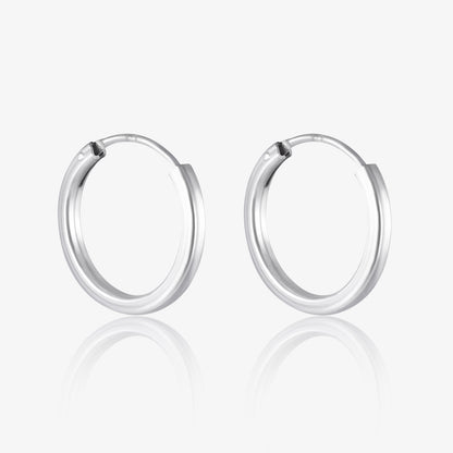 Shiny Silver Hoop Earrings