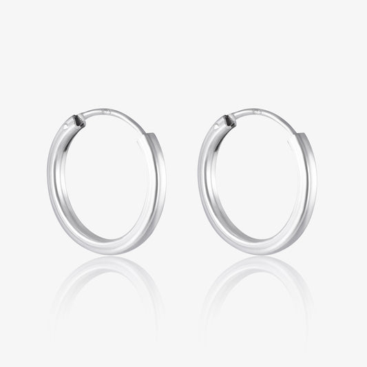 Shiny Silver Hoop Earrings