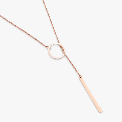 Rose Gold Silver Lariat Bar Chain - Tweov Jewels