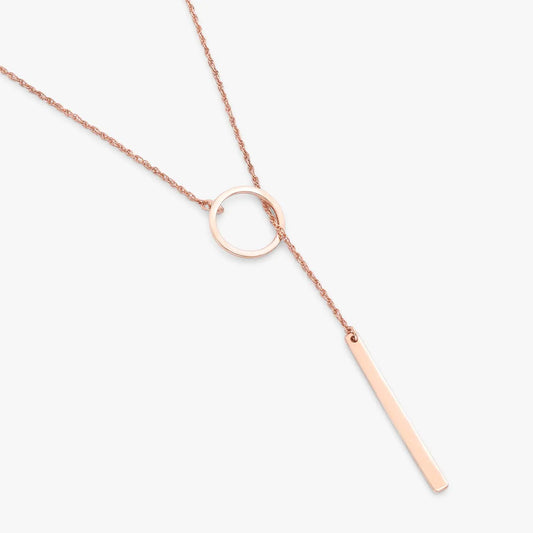 Rose Gold Silver Lariat Bar Chain - Tweov Jewels
