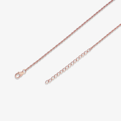 Rose Gold Plated Double Bar Silver Necklace