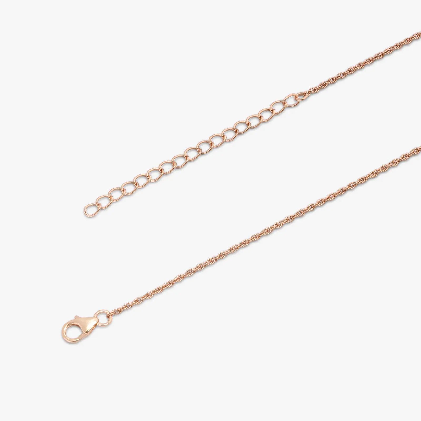 Rose Gold Light Green Stone Studded Silver Necklace - Tweov Jewels
