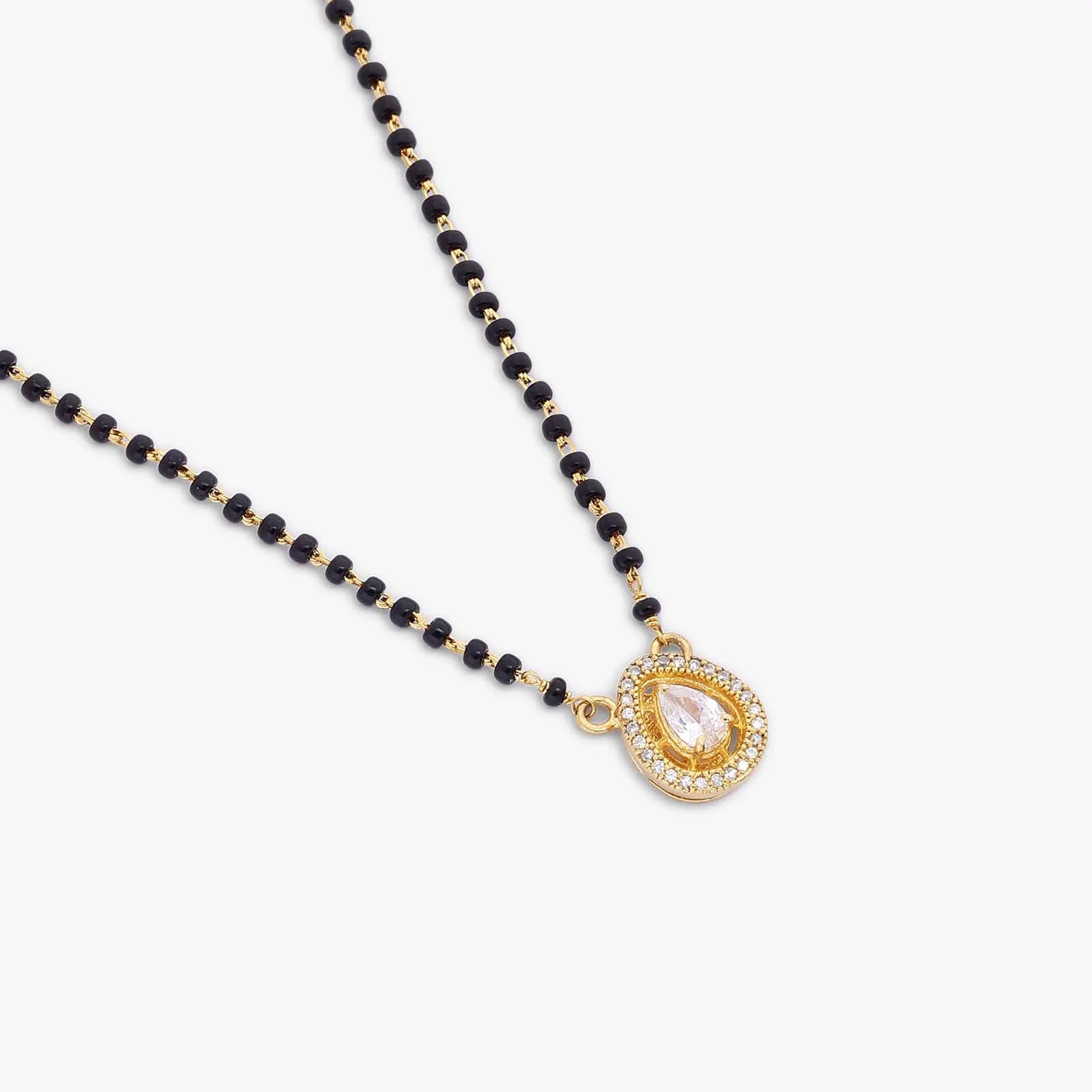 Gold Plated Drop Cut Silver Mangalsutra