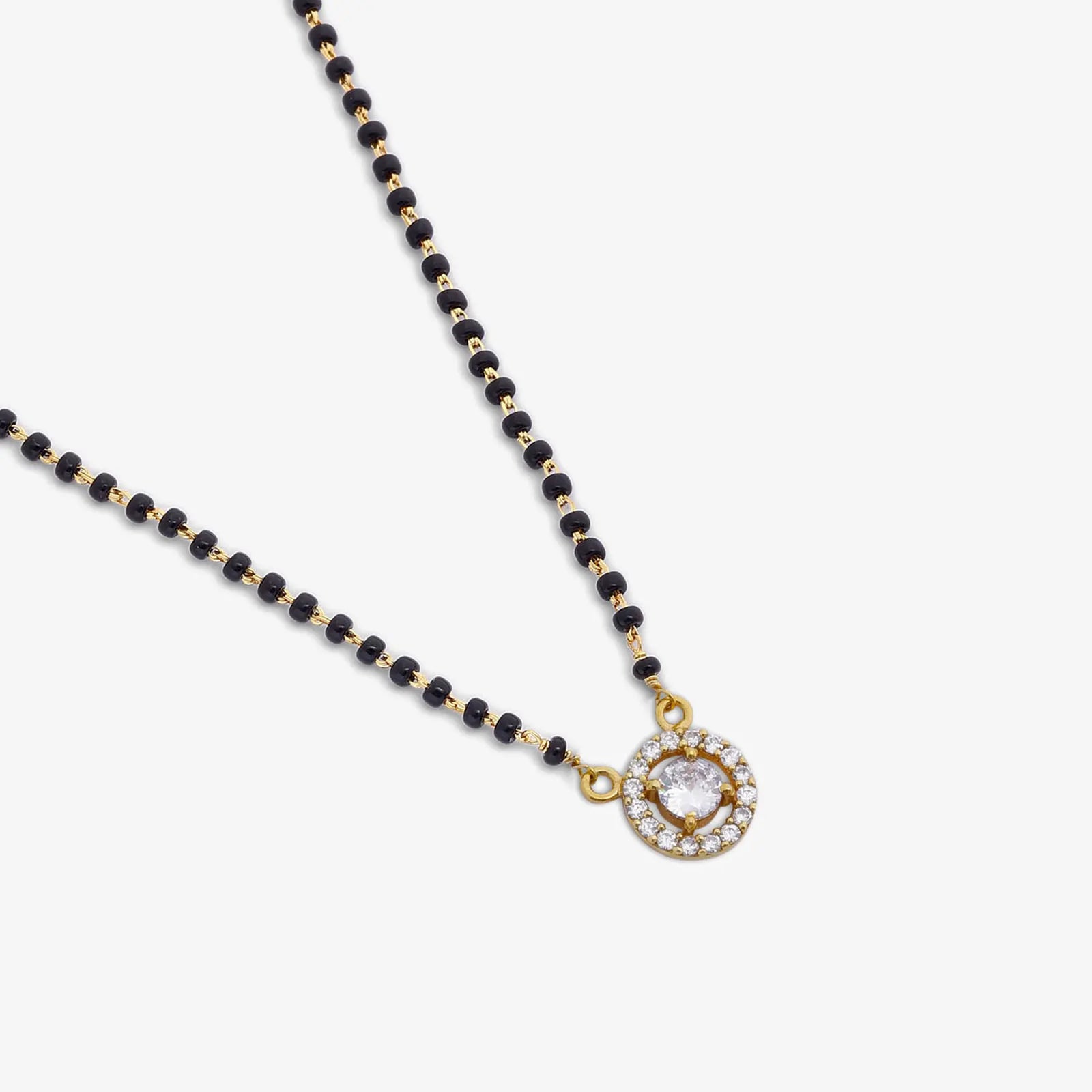 Gold Plated Sterling Silver AD-Studded Mangalsutra