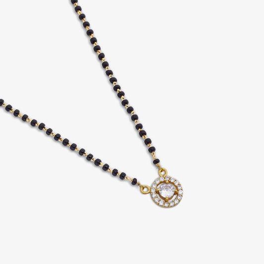 Gold Plated Sterling Silver AD-Studded Mangalsutra