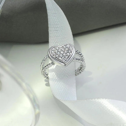 Zircon Heart Silver Ring - Tweov Jewels