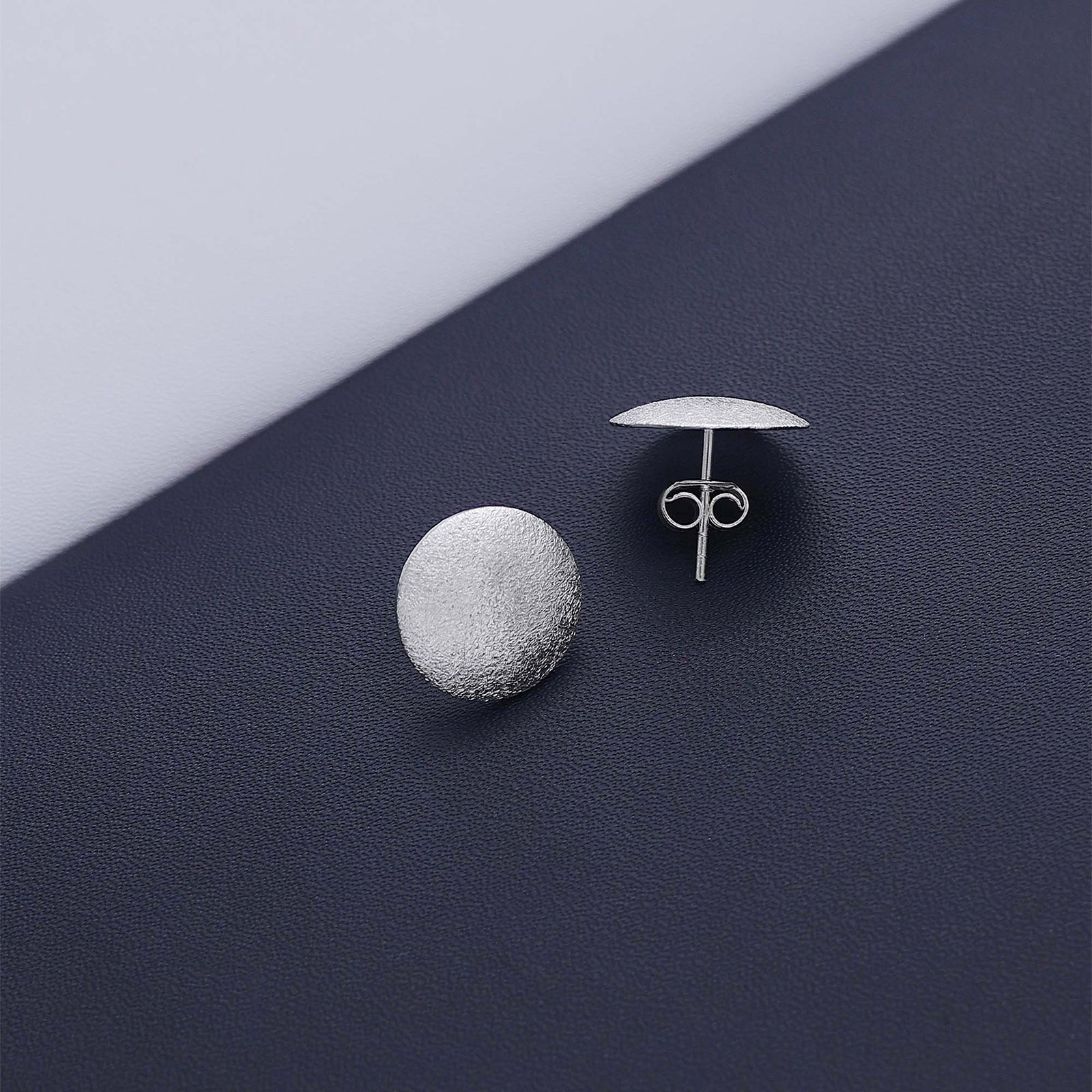 Sparkling Round Silver Studs Earrings