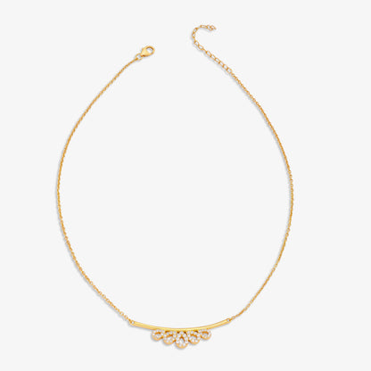 Gold Plated Open Crown Shape Silver Necklace - Tweov Jewels