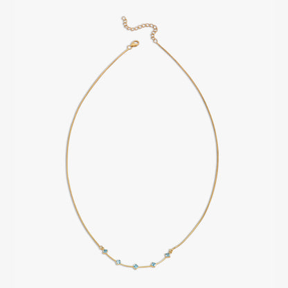 Pure Silver Necklace - Golden Horizon With Enchanting Blue Sapphires - Tweov Jewels