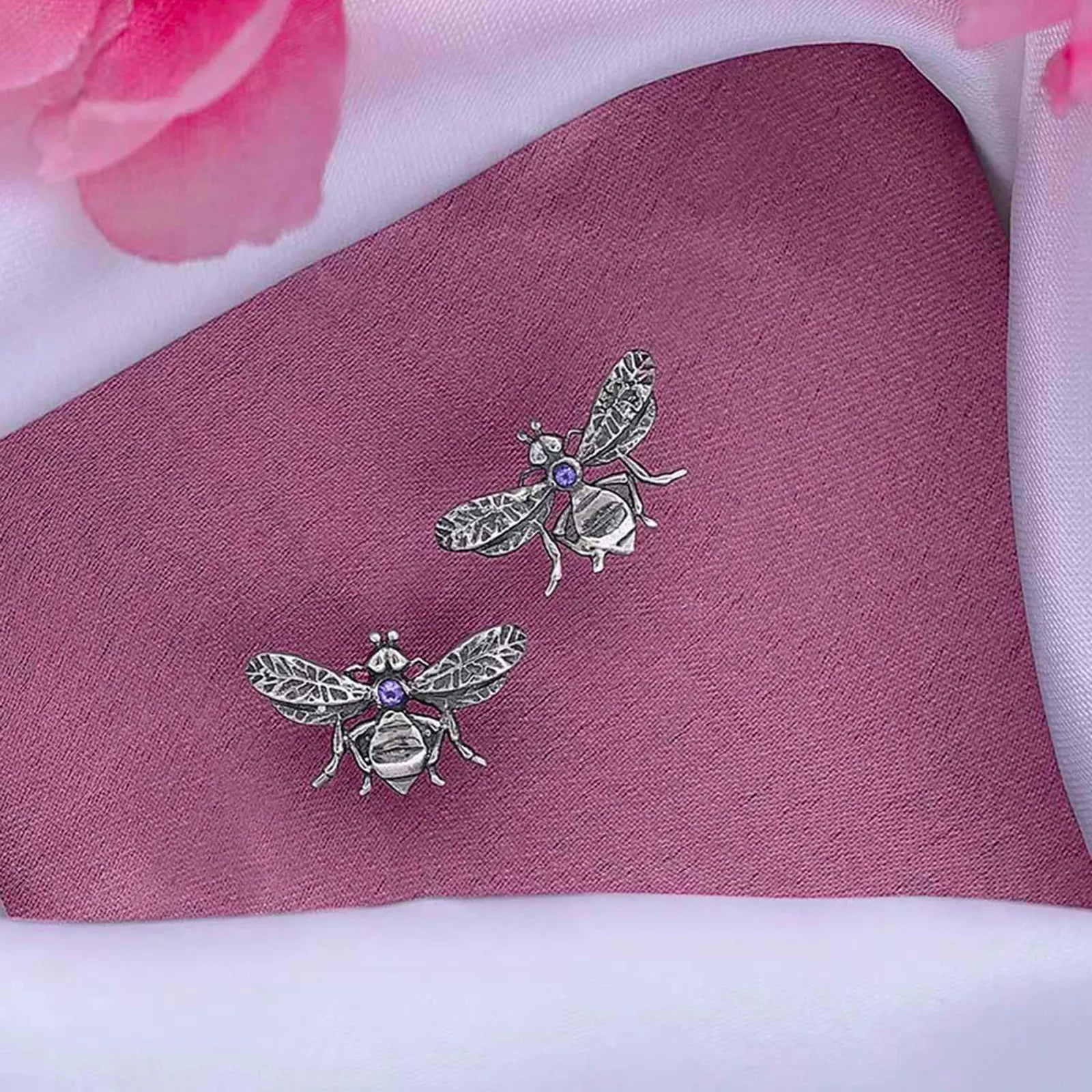Bee Silver Stud Earrings - Tweov Jewels