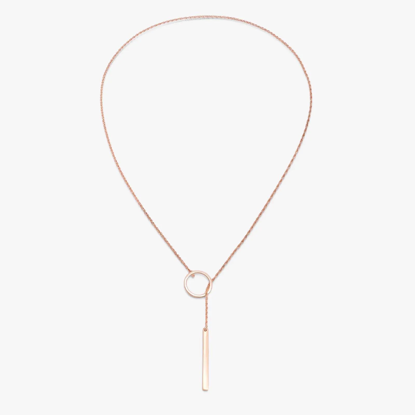 Rose Gold Silver Lariat Bar Chain - Tweov Jewels