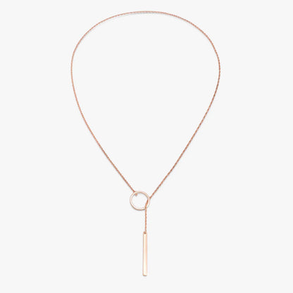 Rose Gold Silver Lariat Bar Chain