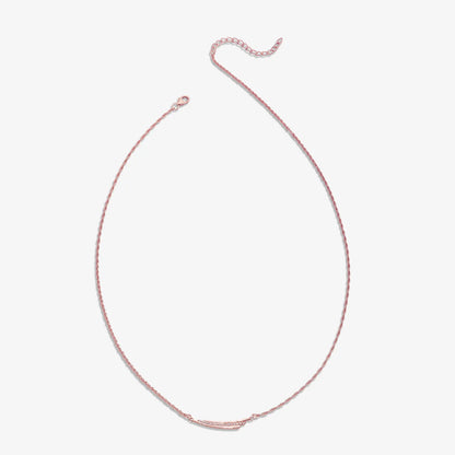 Rose Gold Plated Double Bar Silver Necklace