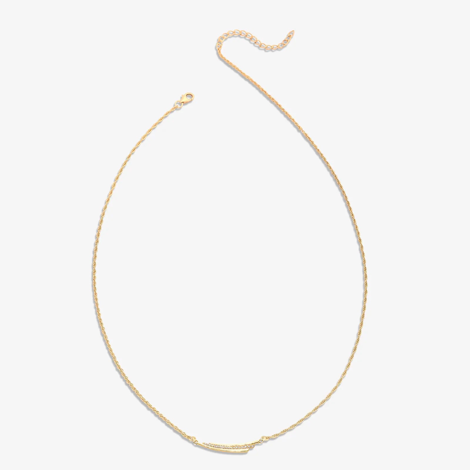 Gold Plated Double Bar Silver Necklace - Tweov Jewels